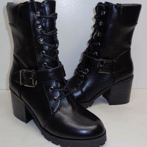 Buffalo Shoes B163A-72 Black New Womens Lace Boots